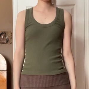 Banana Republic Khaki Green Women's Tank Top